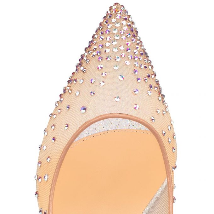 Tenis De Salon Christian Louboutin Mujer Liquidacion Follies Strass 85 Version Ab Classic Fabric Pumps Blancos