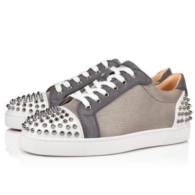 Tenis Christian Louboutin Gamuza Cuero Hombre Grises 46 Oferta